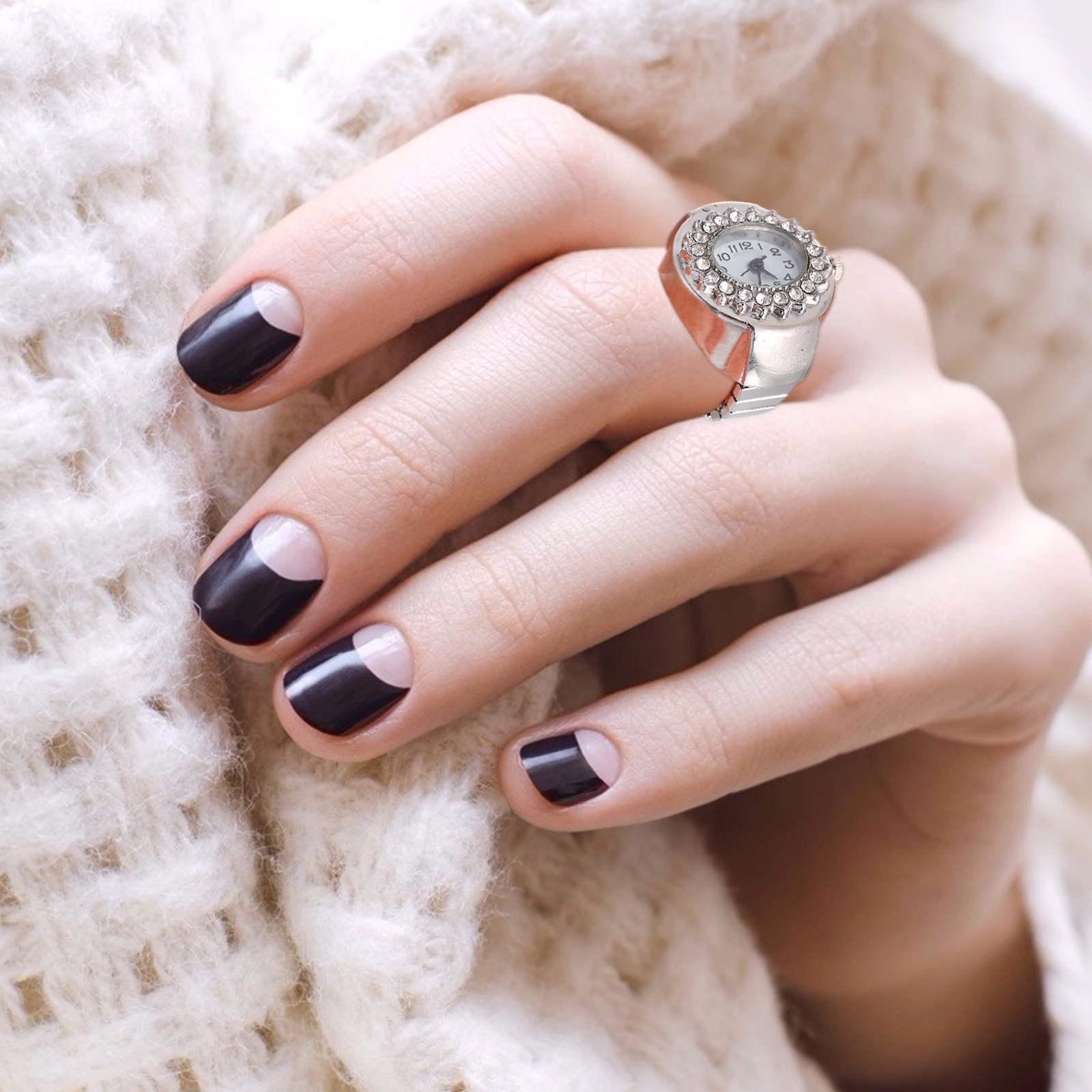 Unique Jewelry Watches - Diamond Elegant Finger Ring Watch Jewelry