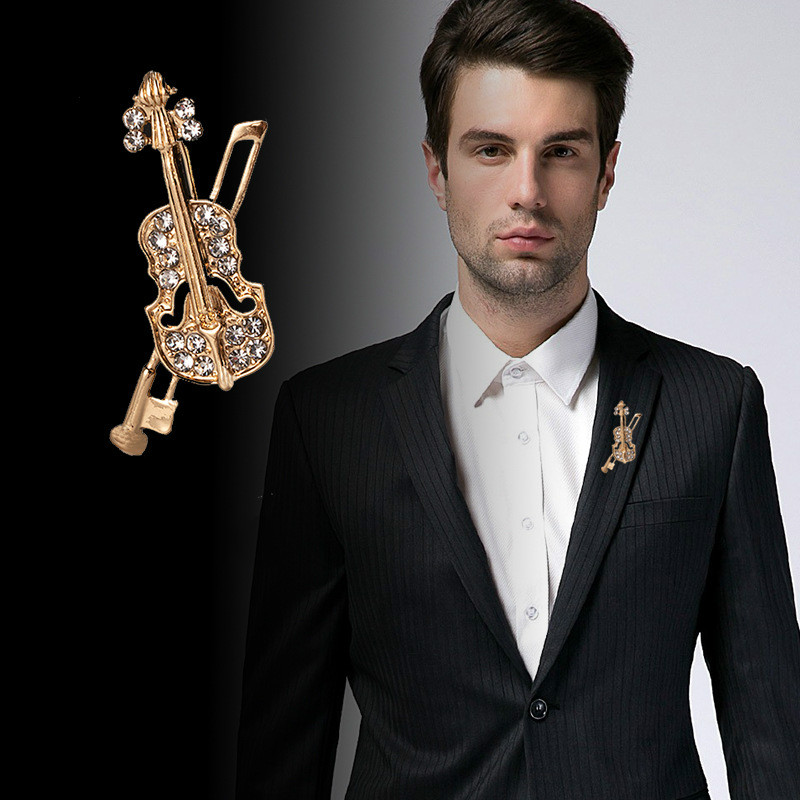 Crystal Violin Brooch Jewelry  – Vintage Brooch Pin recenzja i cena