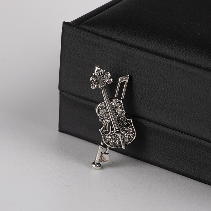 Crystal Violin Brooch Jewelry  – Vintage Brooch Pin recenzja i cena