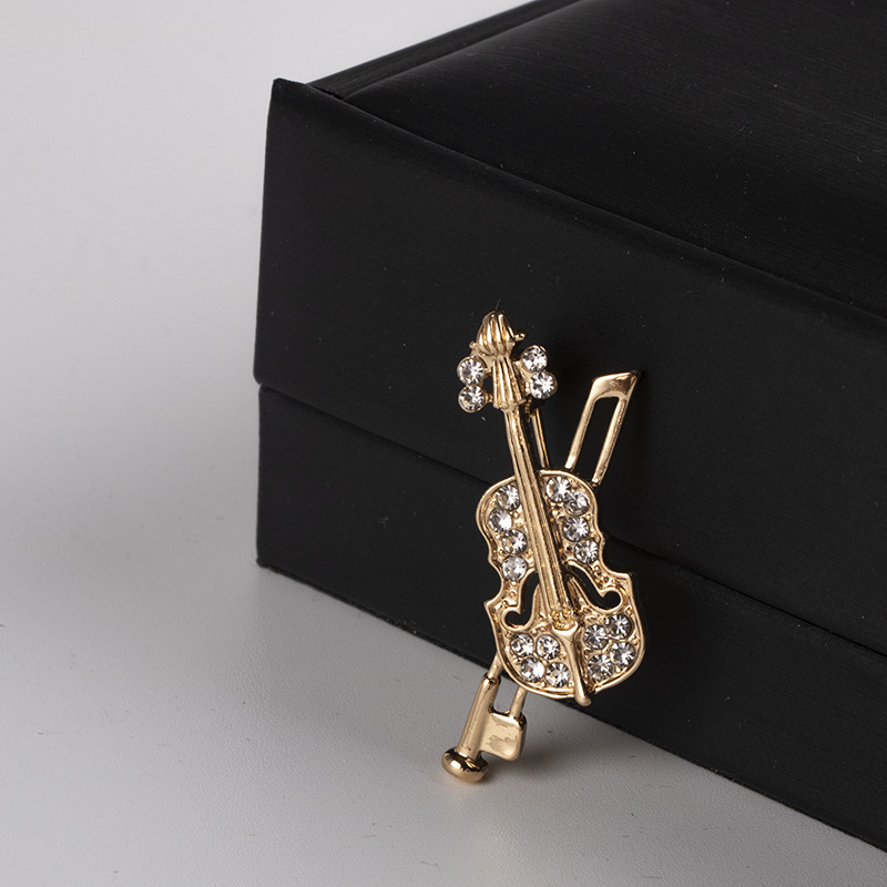 Crystal Violin Brooch Jewelry  – Vintage Brooch Pin recenzja i cena