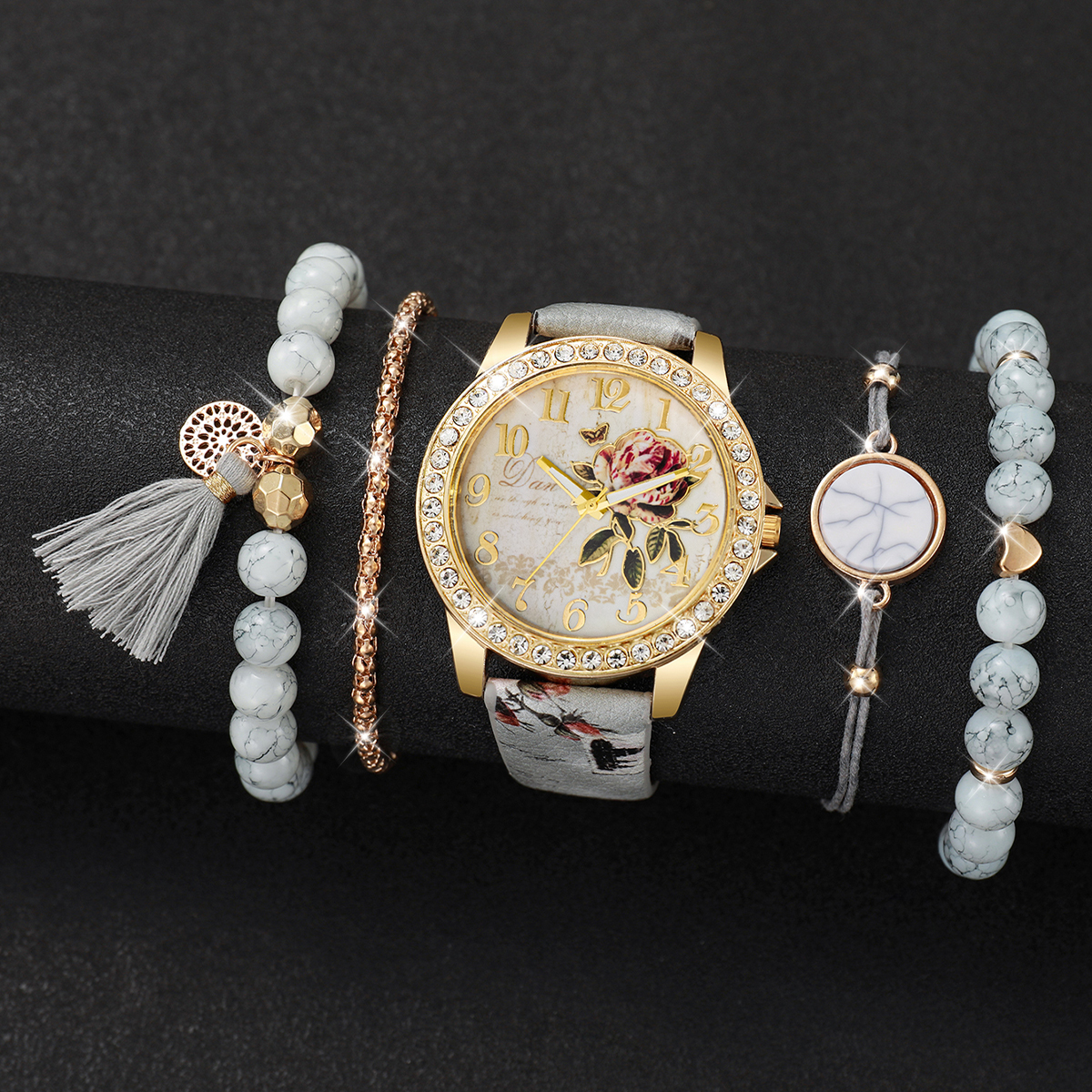 5PCS Fashion Flower Printed Wo – Jewelry Making Watches recenzja i cena