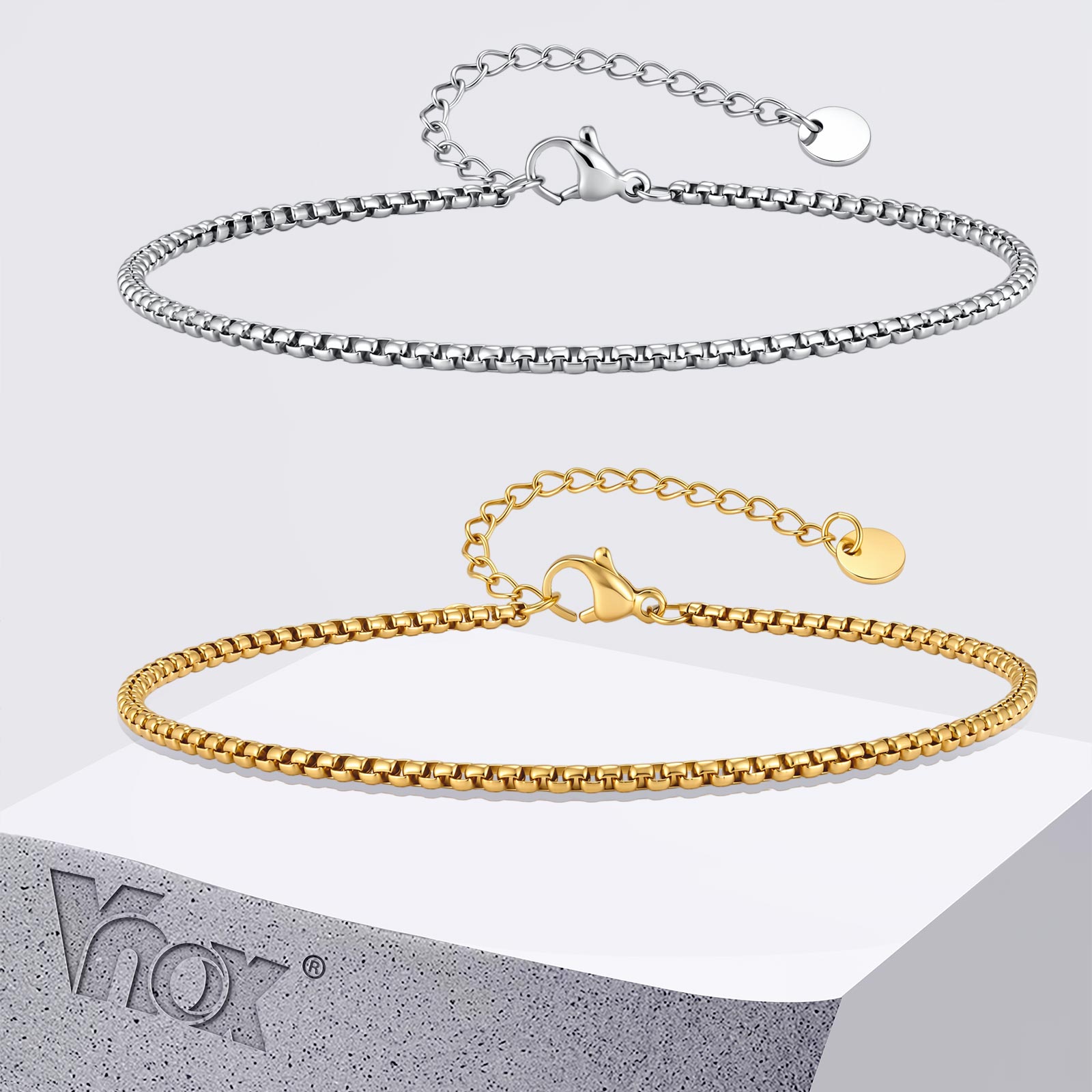 Vnox Stainless Steel Box Chain – Jc Jewelry & Watches Photos recenzja i cena