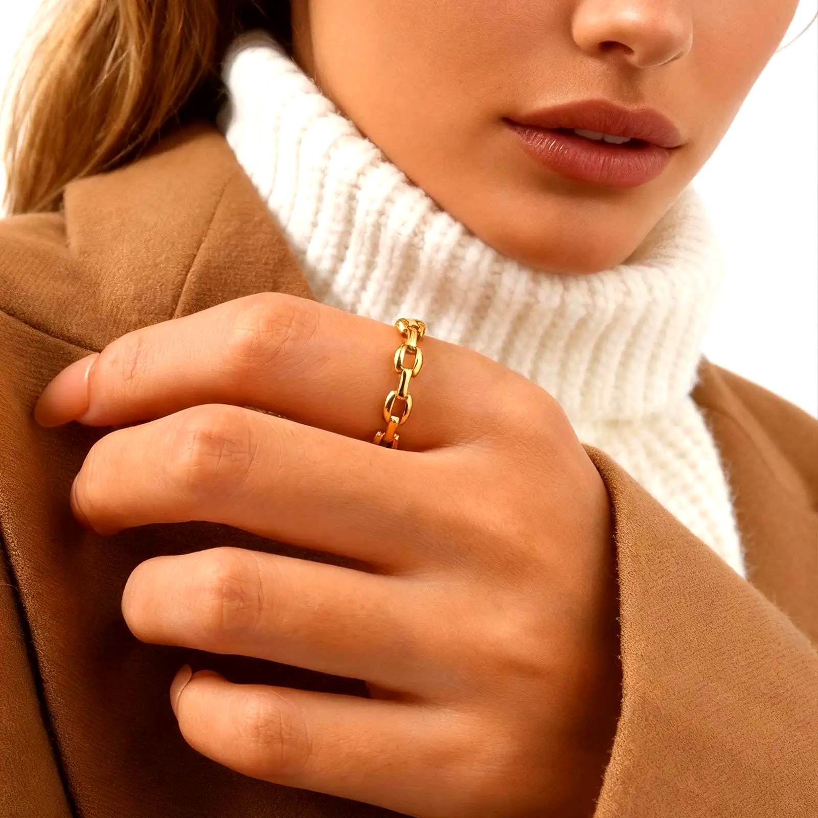 Simple Strap Chain Ring for Wo – Fine Jewelry Watches Women recenzja i cena