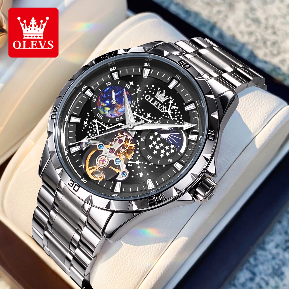 OLEVS 6689 Luxury Brand Moon P – Automatic Watch Winder recenzja i cena