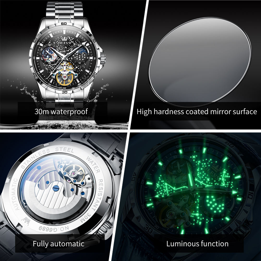 OLEVS 6689 Luxury Brand Moon P – Automatic Watch Winder recenzja i cena