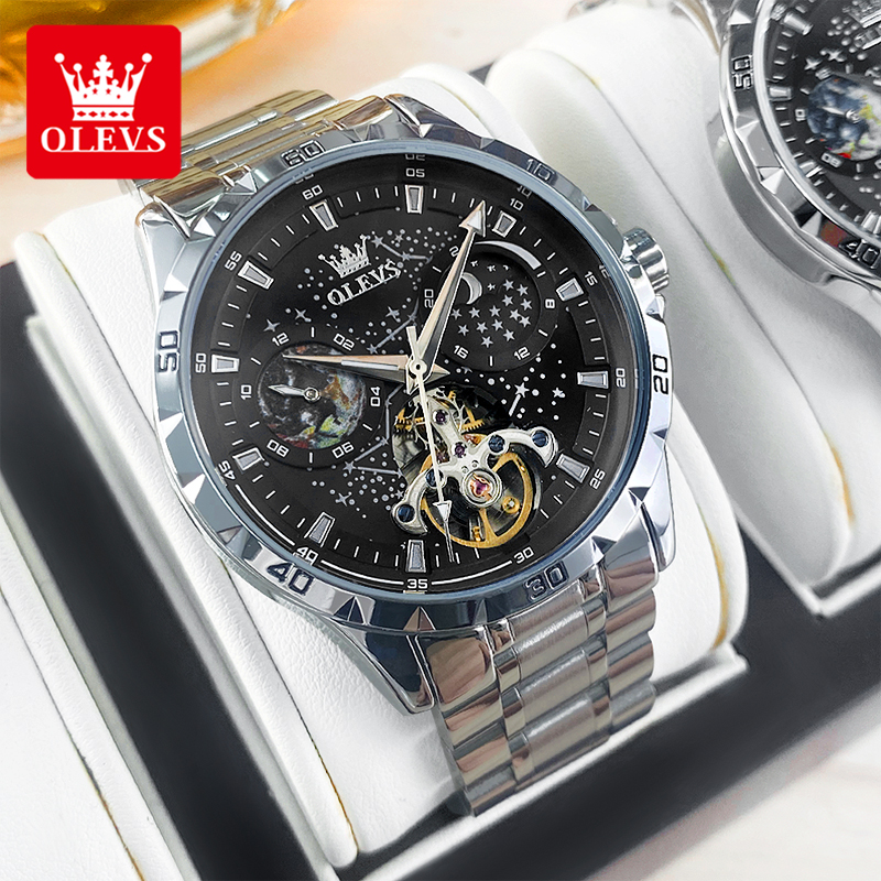 OLEVS 6689 Luxury Brand Moon P – Automatic Watch Winder recenzja i cena