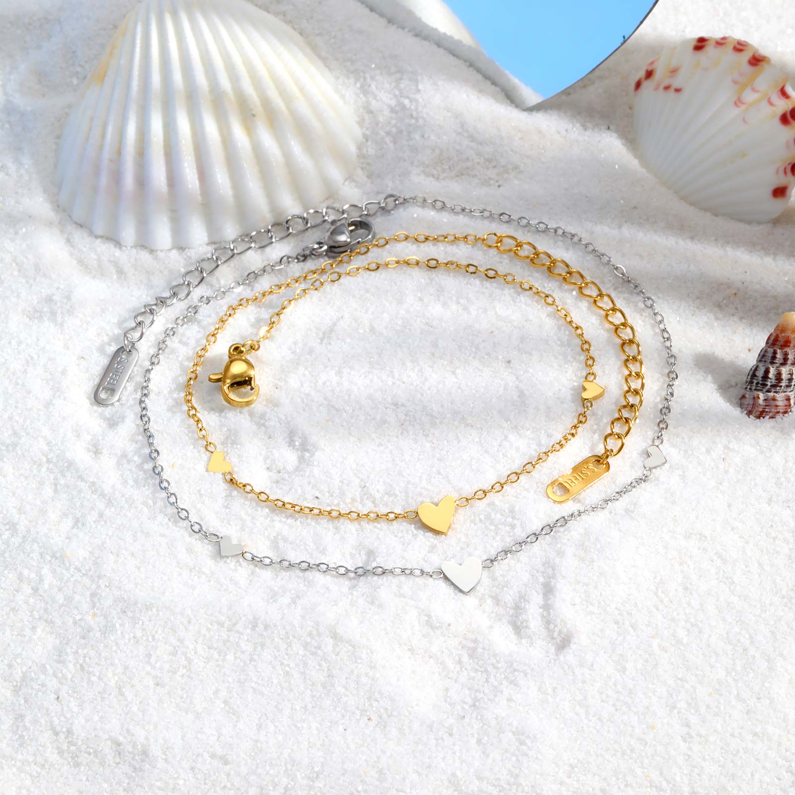Stainless Steel Heart Anklets  – Jc Jewelry & Watches Photos recenzja i cena