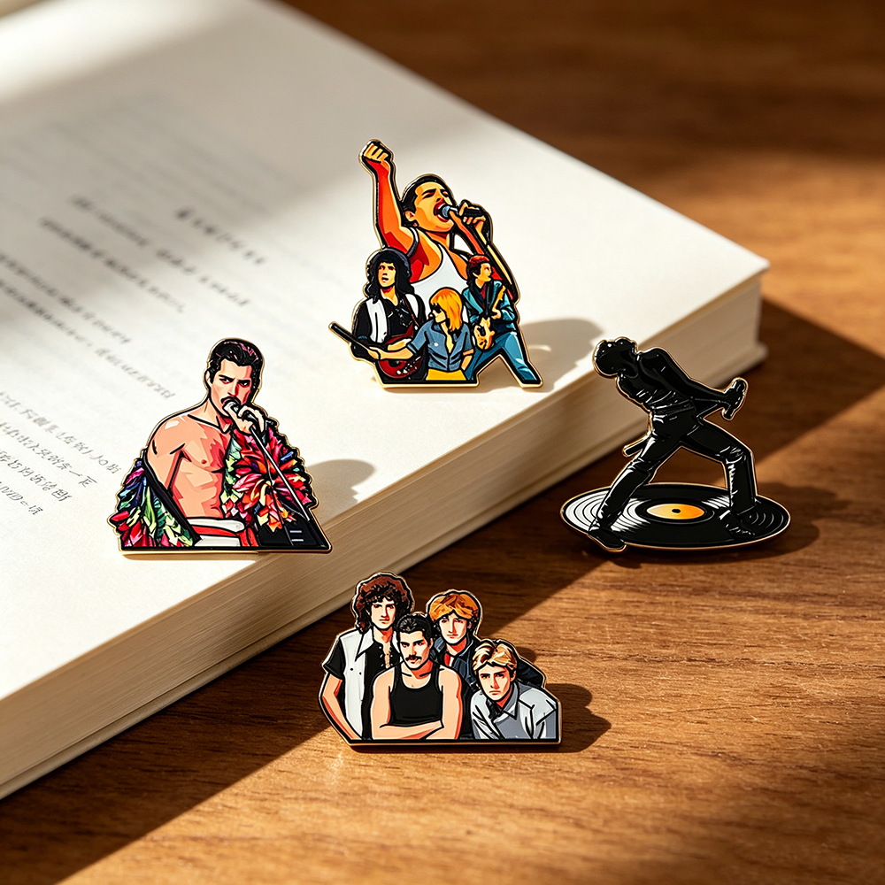 4pcs Classic Rock Band Enamel  – Vintage Brooch Pin recenzja i cena