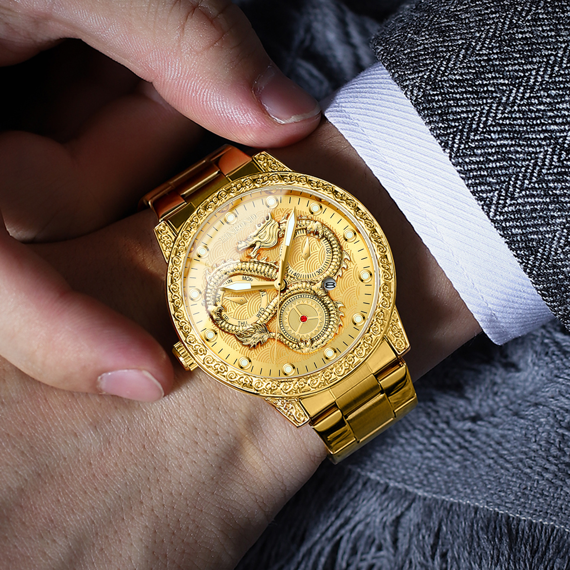 BINBOND Dragon Vintage Luxury  – Vintage Pocket Watch recenzja i cena