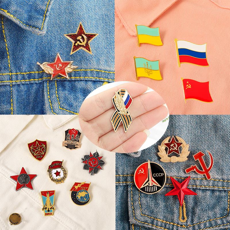 Russian Flag Brooch Ribbon Sig – Vintage Brooch Pin recenzja i cena