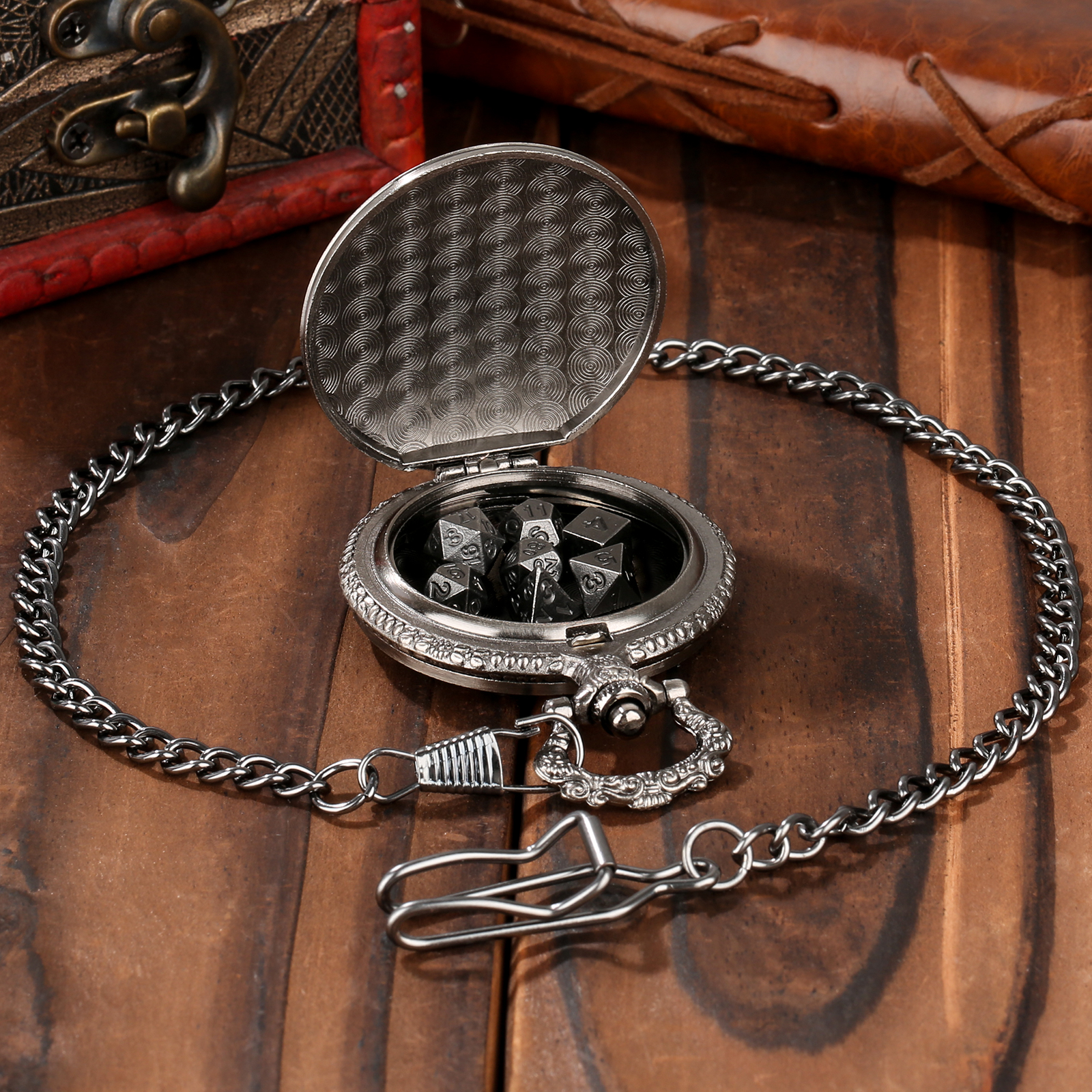 5pcs Metal D20 Polyhedral Dice – Vintage Pocket Watch recenzja i cena