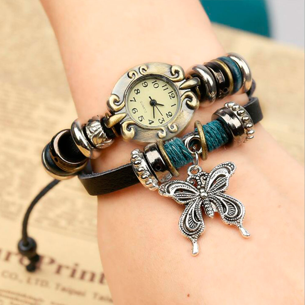 Handmade Butterfly Beads Brace – Vintage Pocket Watch recenzja i cena