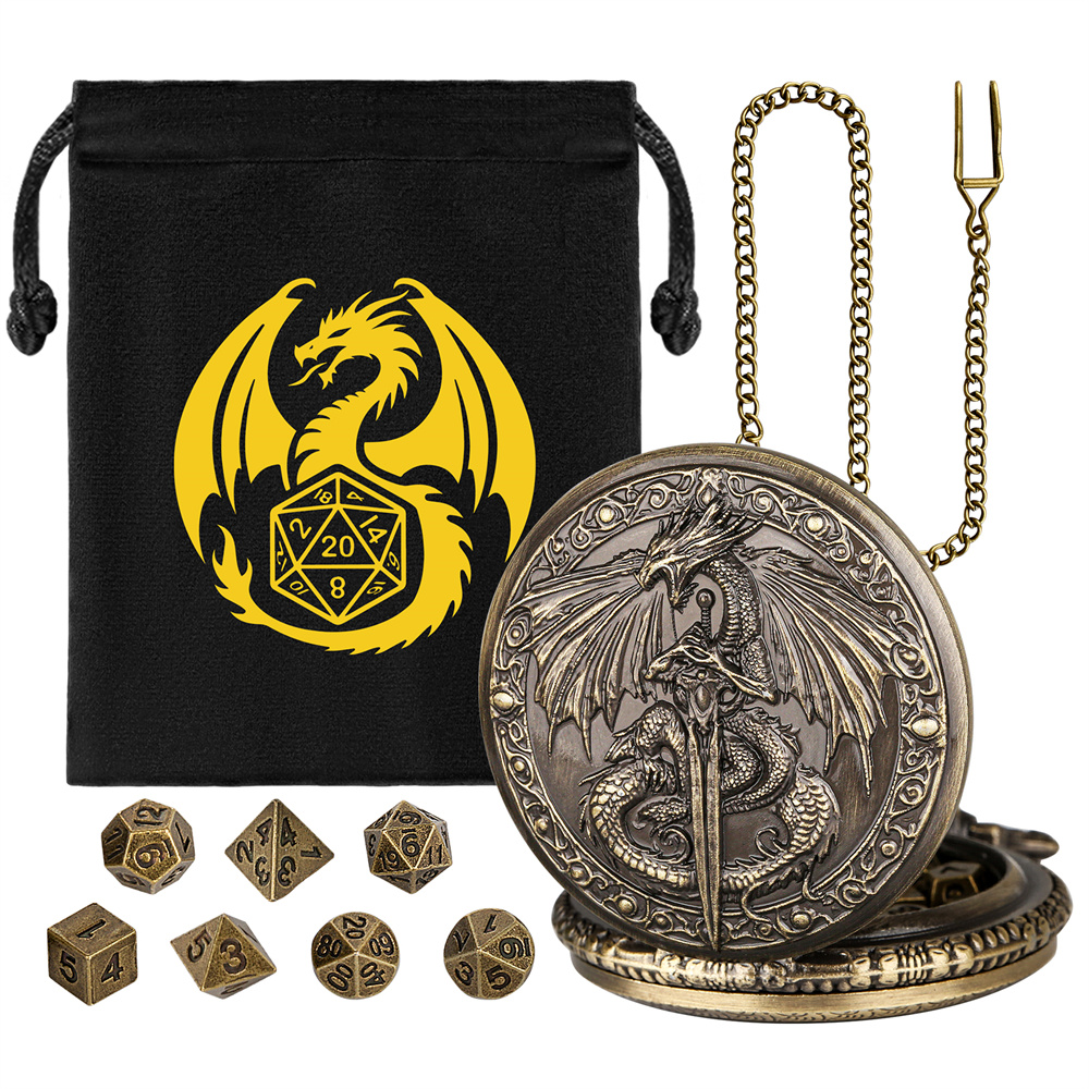 Bronze/Grey Black Sword Dragon – Vintage Pocket Watch recenzja i cena