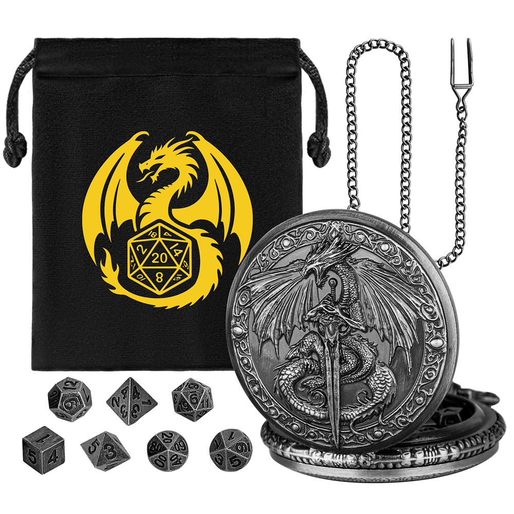 Bronze/Grey Black Sword Dragon – Vintage Pocket Watch recenzja i cena