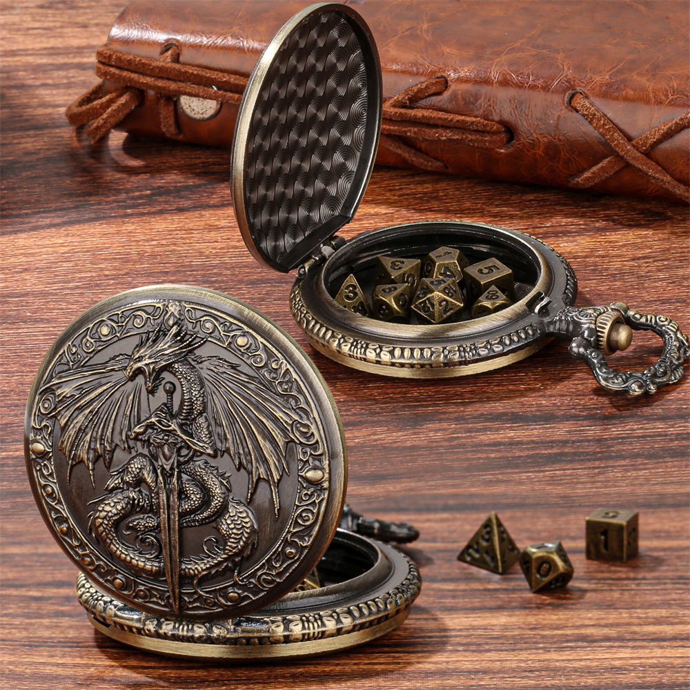 Bronze/Grey Black Sword Dragon – Vintage Pocket Watch recenzja i cena