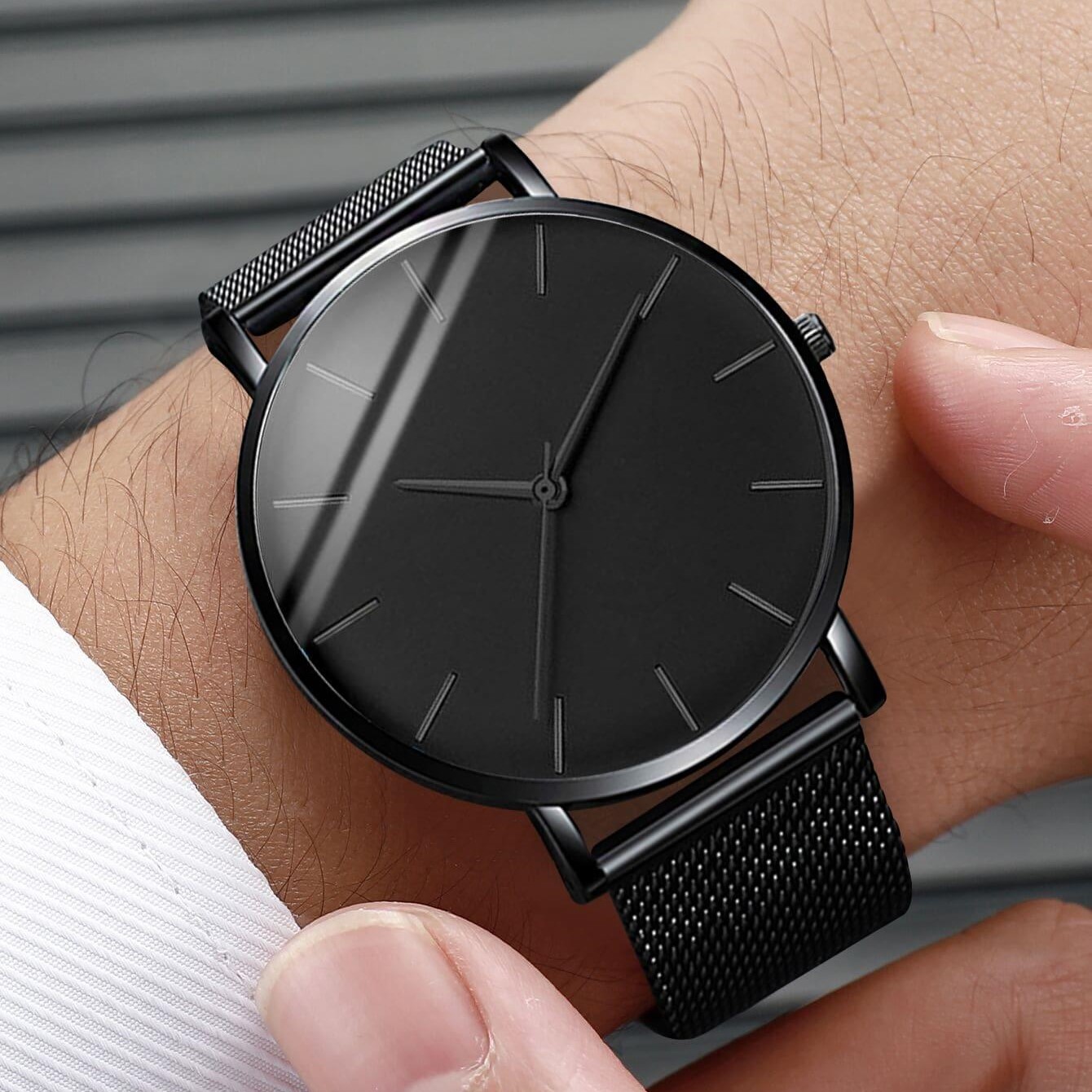 2PCS/Set Fashion Men's Black M – Jewelry Making Watches recenzja i cena