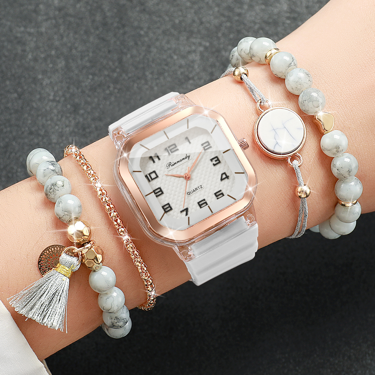 5PCS Fashion Square Arabic Dia – Jewelry Making Watches recenzja i cena